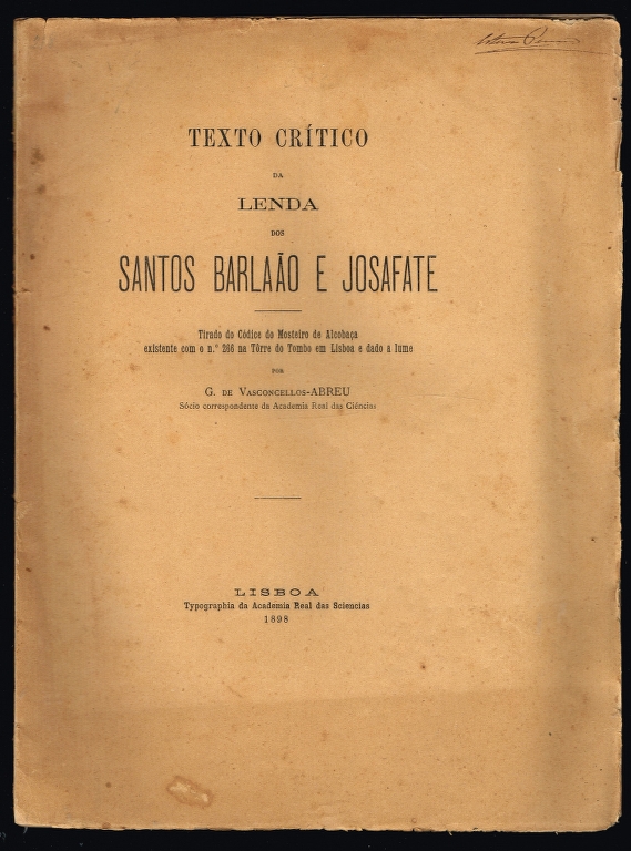 TEXTO CR�TICO DA LENDA DOS SANTOS BARLA�O E JOSAFATE